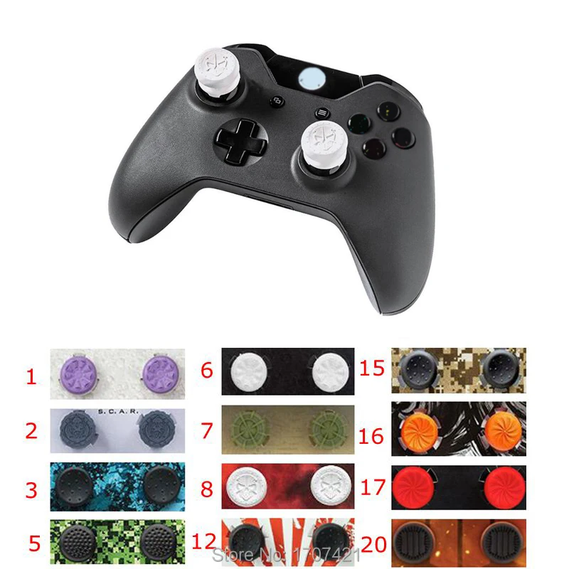 

2pcs/lot Silicone Analog Thumb Stick Grips Cover for Xbox One Controller Joystick Caps for Xbox One Gamepad Extended Thumbstick
