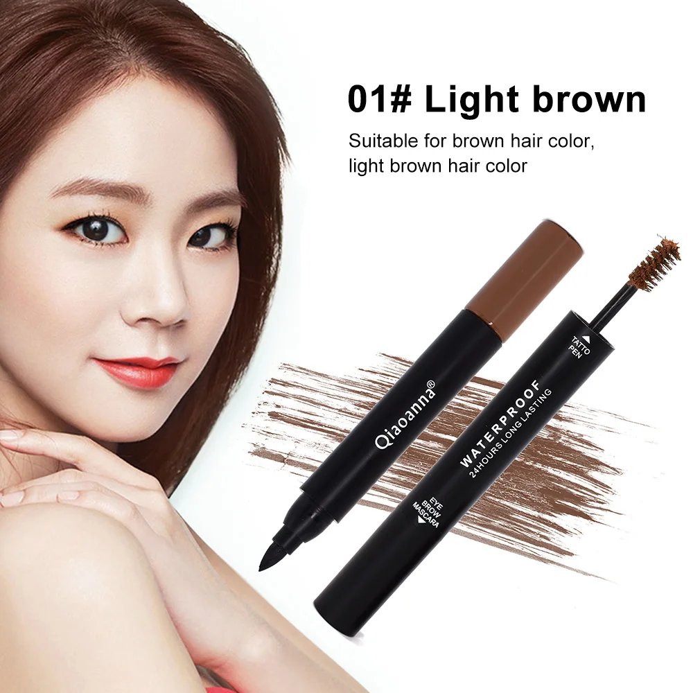 2 in 1 Double end Makeup Eyebrow Enhancer Dye Tint Pen Eyebrows Gel