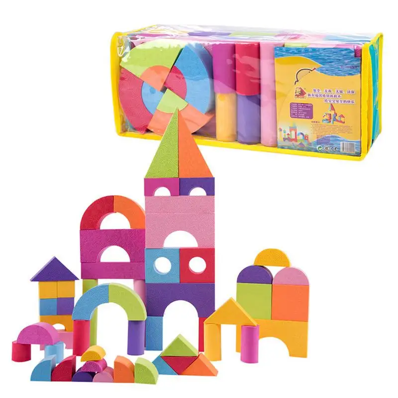 Детский ультра-легкий строительный набор из 50 шт. красочные EVA кубики из пенополистирола набор игрушка-пазл для раннего развития обучающая Когнитивная игрушка