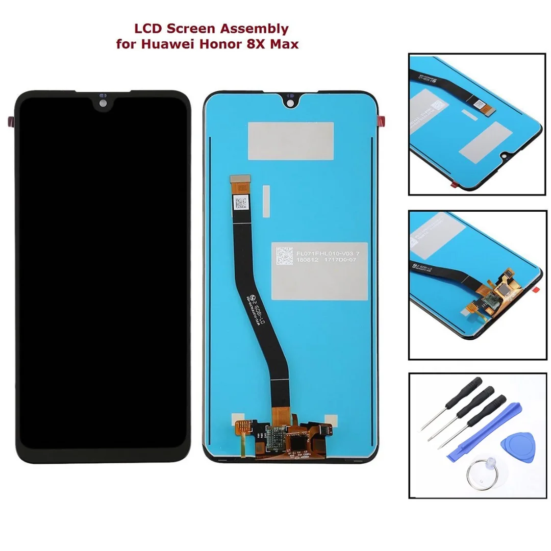 

High Quality LCD Display Touch Screen Digitizer Replacement + Tools for Huawei Honor 8X Max Digitizer Assembly for Honor 8X Max