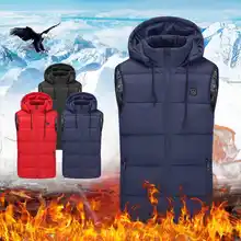 Новинка года; теплый жилет унисекс; 5 В; USB; теплый жилет с электрическим подогревом; зимняя теплая куртка с капюшоном; шапка; одежда с контролем температуры; жилет