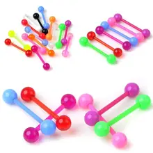 6 шт. Flexi светится в темноте язык баров пирсинг Tounge гибкий бар