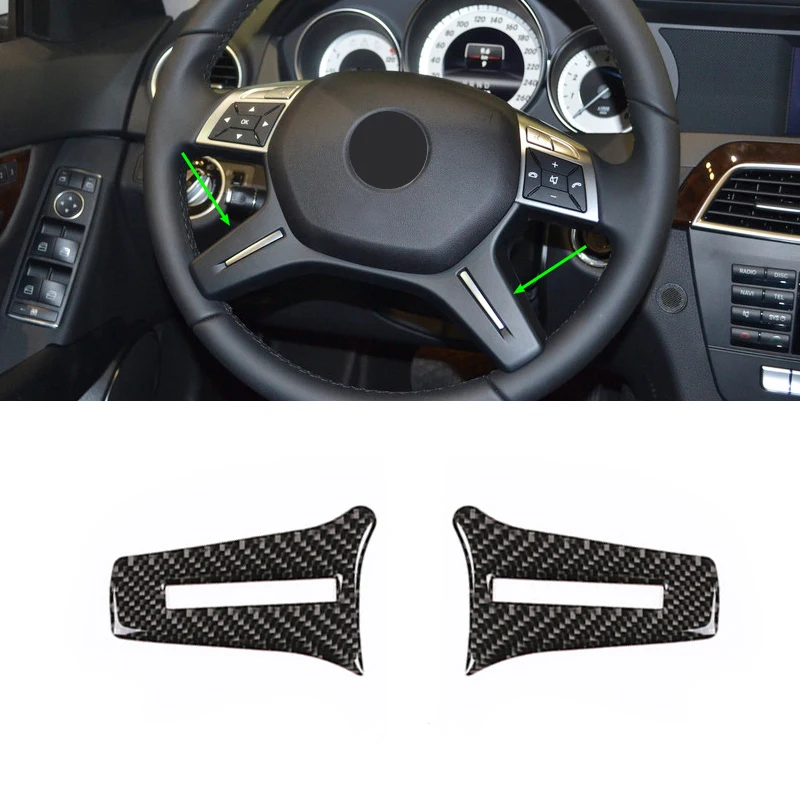 Us 10 71 33 Off For Mercedes Benz C Class W204 2005 2006 2007 2008 2009 2010 2011 2012 2pcs Carbon Fiber Car Steering Wheel Panel Cover Trim In