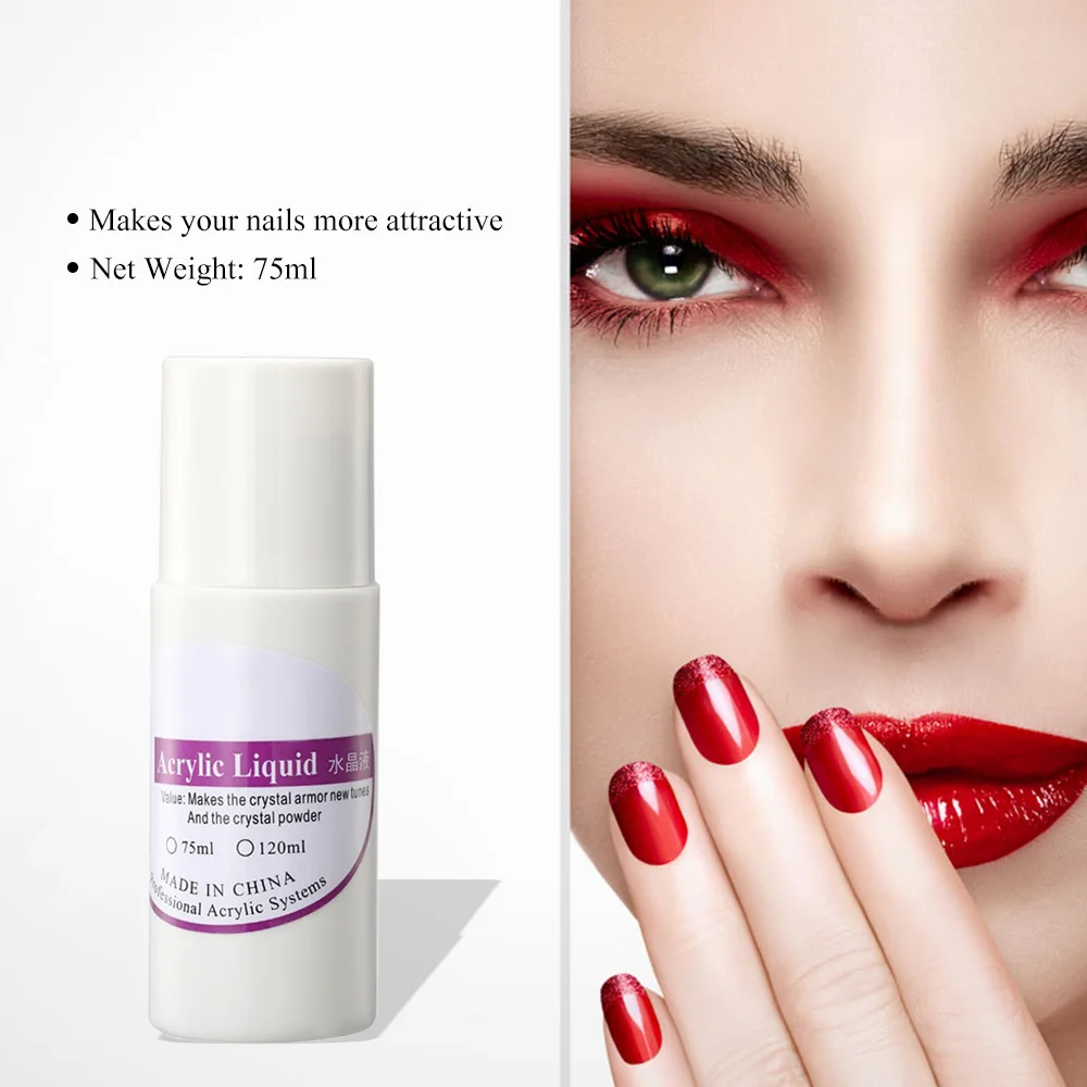 

75ml Pro Acrylic Monomer Crystal Nail Liquid Crystal Liquid Crystal Sculpture Nail Polish Tools For Manicure Nail Salon DIY