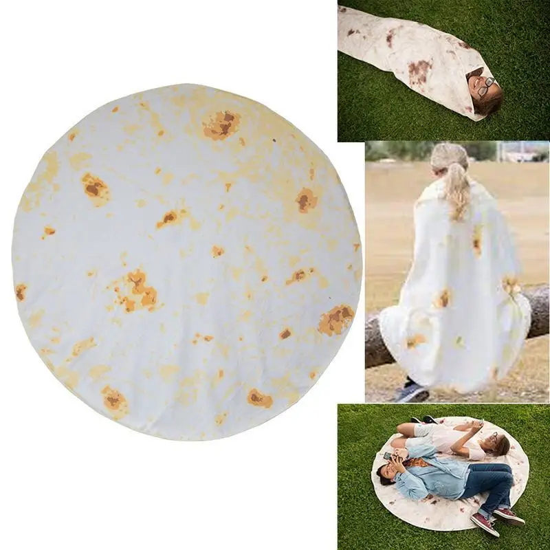 Одеяло Tortilla коврик с печатью круглый Burrito маленький ковер для офиса дома гостиной