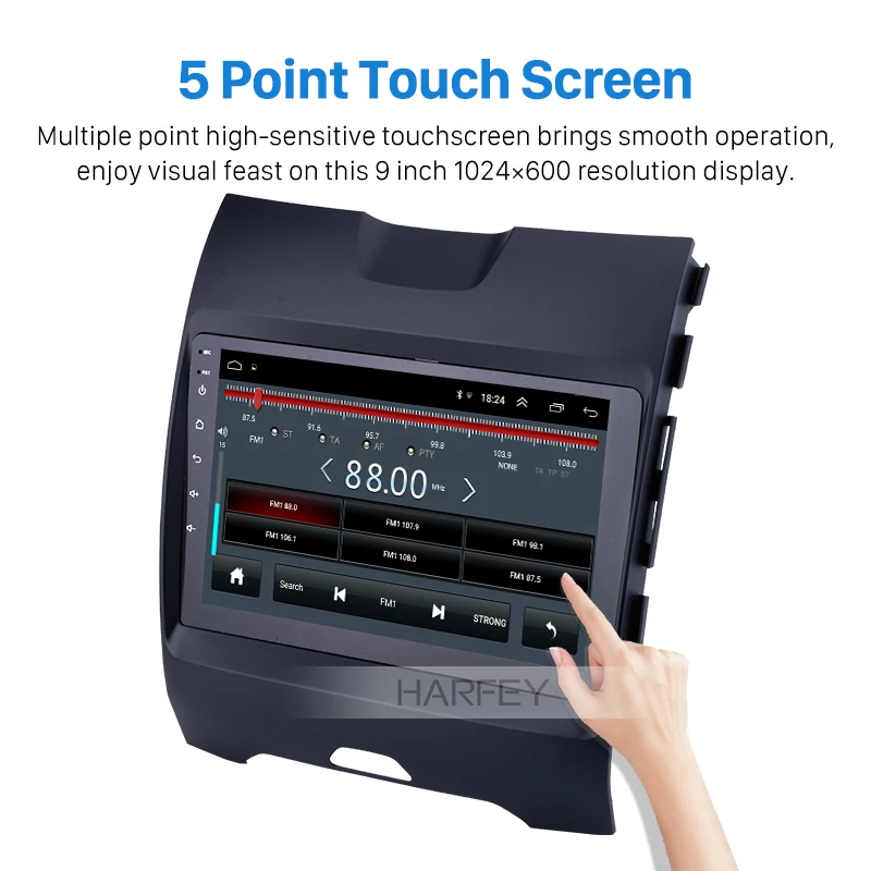 Discount Harfey 9"Android 8.1 for Ford Edge 2013 2014-2017 Radio GPS Navi HD Touchscreen Bluetooth 3G WIFI TPMS SWC Mirror link OBD2 DVR 2