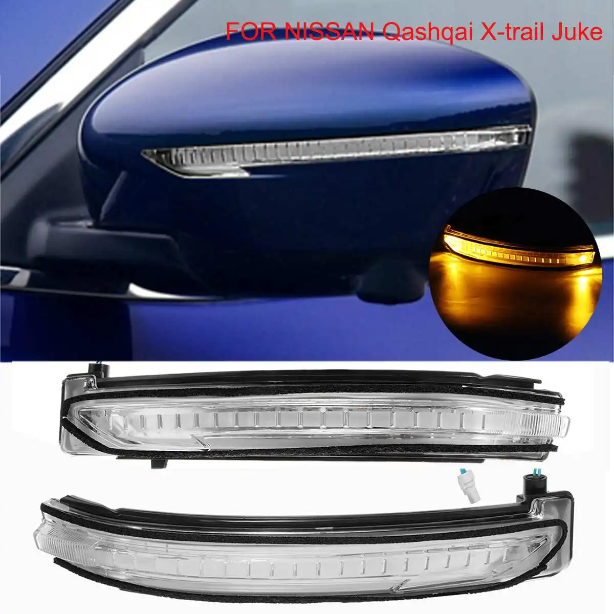 Car Pair LED Wing Mirror Indicator Lens Turn Light Signal Lamp For