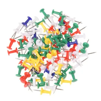 

100pcs Coloured Push Pin Drawing Map Pins Notice Office School