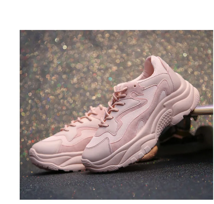 Respirantes Vulcaniser Mode pourpre De Épaisses Semelles Décontracté À Coudre Femmes blanc Solide forme Chaussures Med Hiver Plate Rose Baskets Lacets Pqw5U0