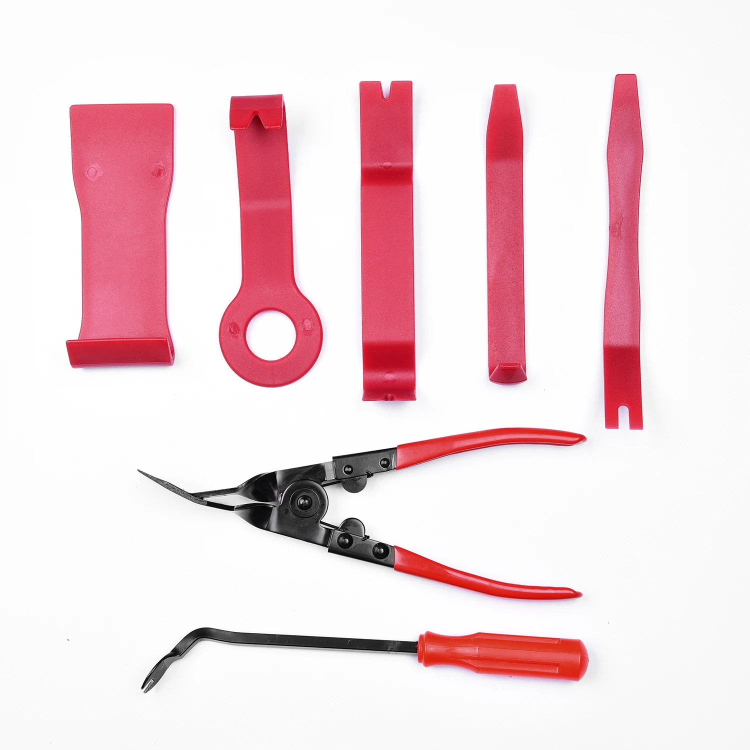 

7x Car Inner Radio Door Panel Trim Clip +Removal Pliers Upholstery Remover Tool