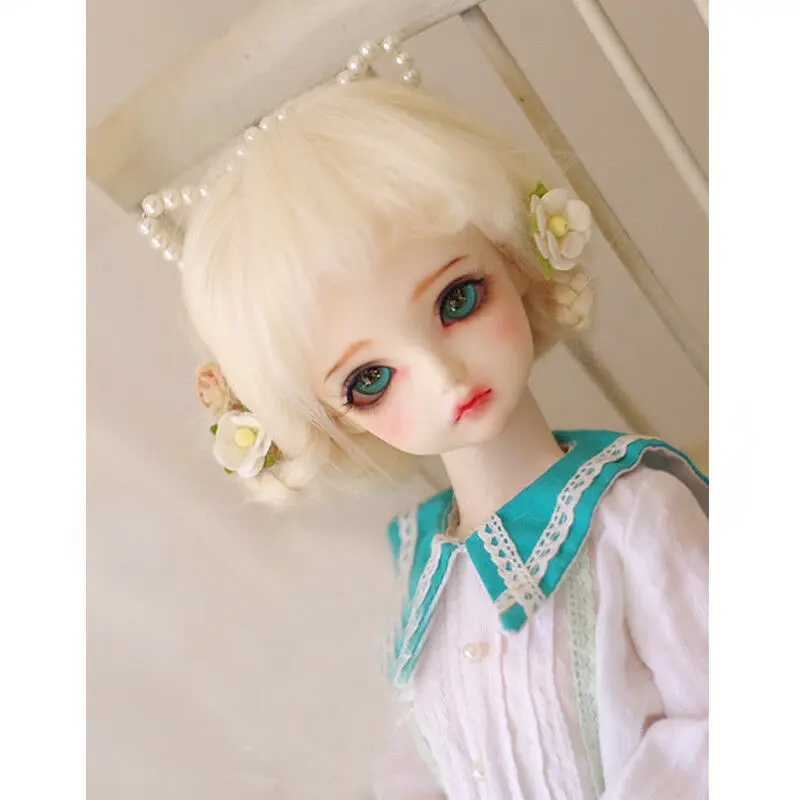 

[wamami] Beige Long Wool Wig 1/8 Pukifee Ae Lati BJD Dollfie 14cm 5.5