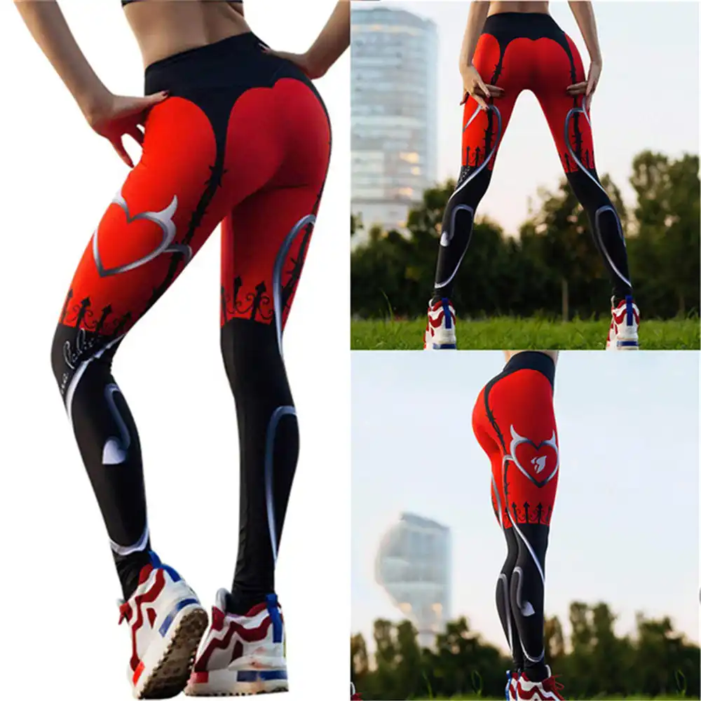Red heart leggings Clearance