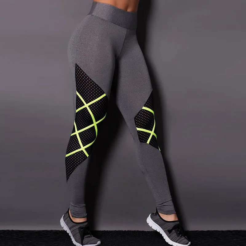 SVOKOR Fitness Leggings High Waist Polyester Mesh