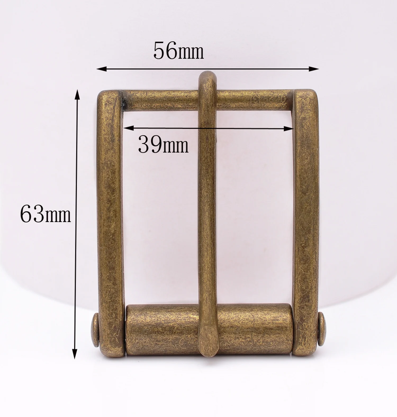 63*56 мм(внутренний 39 мм) Новинка Мужской Ретро Твердый латунный одиночный штырь металлический ролик пряжка ремня 1-1/2"