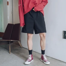 Летние мужские модные хлопковые шорты для бега с эластичной резинкой на талии, Повседневные Шорты Для спортзала, пляжные шорты черного/цвета хаки, размеры s-xl