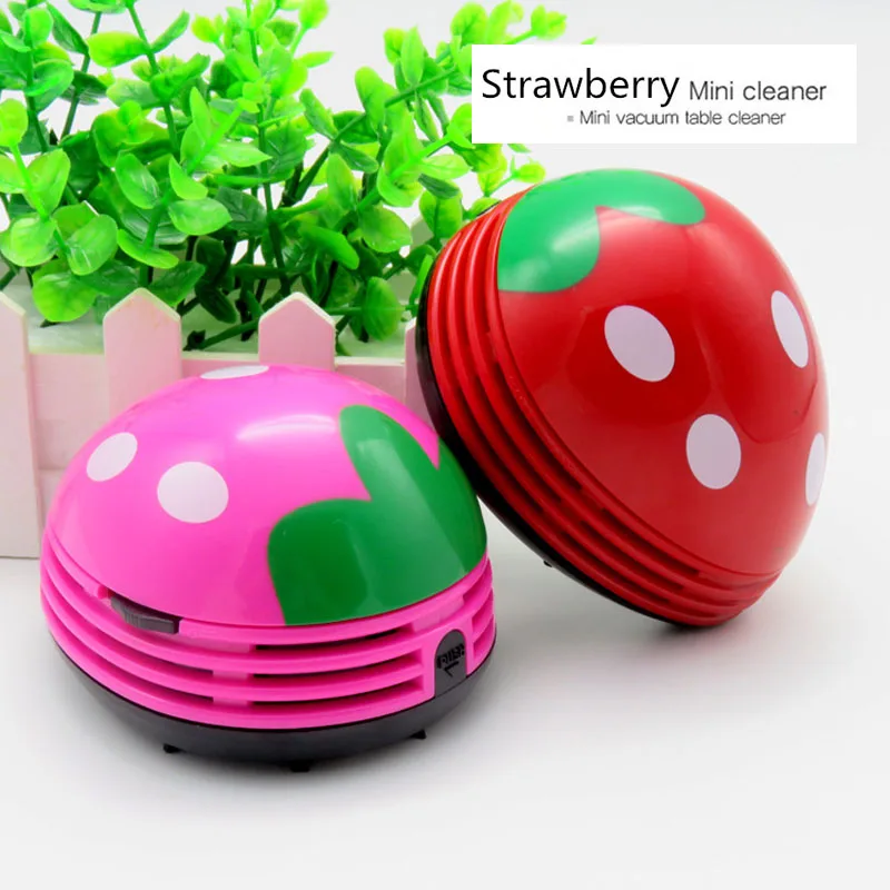 

Mini Straberry Desktop Cleaner Creative Portable Vacuum Cleaner Corner Desk Table Dust Cleaner Office Stationery School Supply