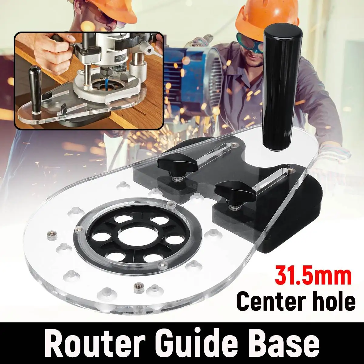 

Offset Router Base Plate With Edge Guide Fence For Electric Drill Bits Set Wood Laminator Trimmer Woodworking Tool