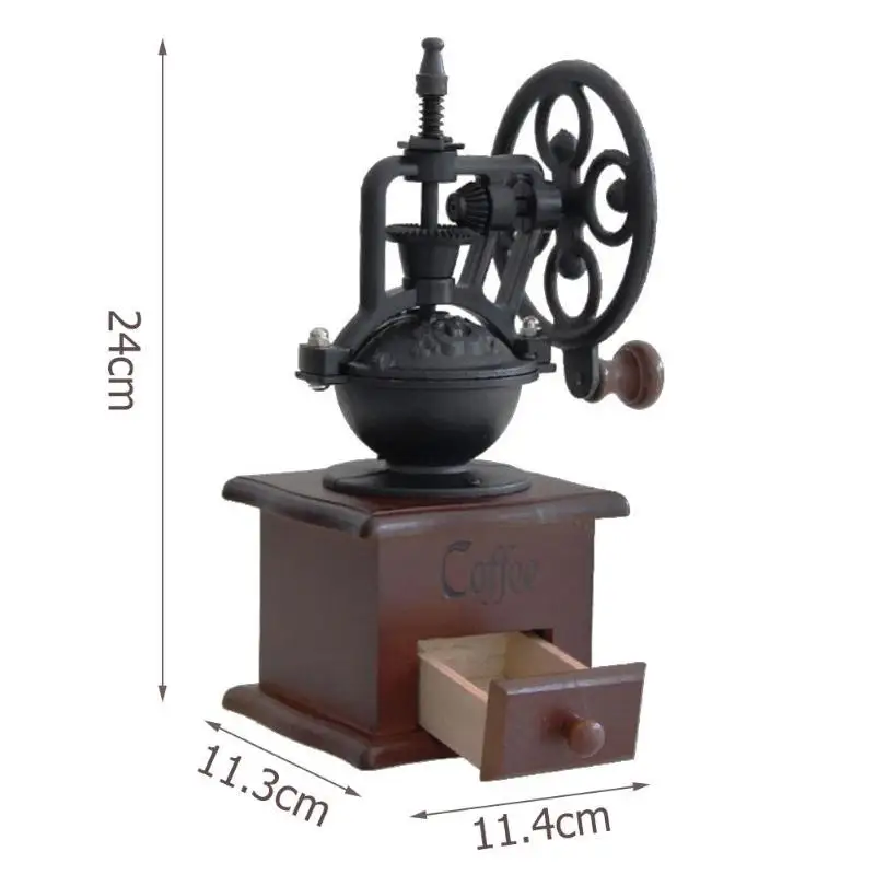 Ретро винтажная ручная кофемолка деревянная кофейная зерновая мельница шлифовальная колесо обозрения ручная Кофеварка кухонные инструменты