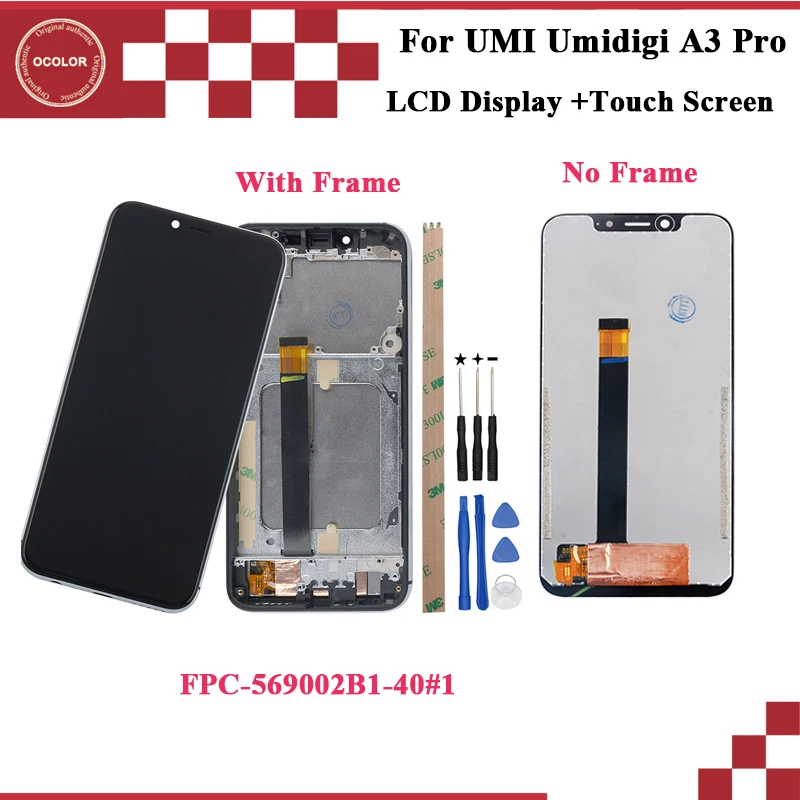 Цветной для UMI Umidigi A3 Pro ЖК-дисплей и сенсорный экран 5 7 дюйма Аксессуары