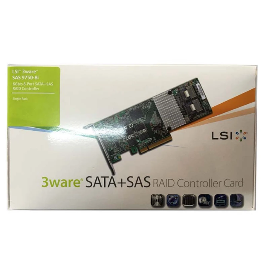 Eastforfuy LSI 3ware 9750-8i LSI00214 PCI-E2.0x8 LSISAS2108 512 Мб кэш-контроллер SFF8087 MiniSAS, Кабель SAS в комплект не входит