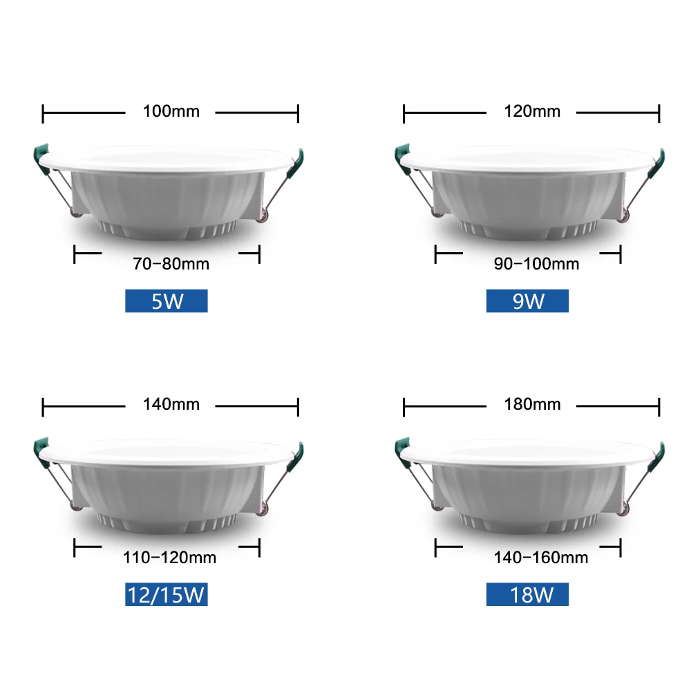 Светодиодный светильник DC/AC 12V 24V 36V 48V светодиодный потолочный 5W 9W 12W 15W 18W