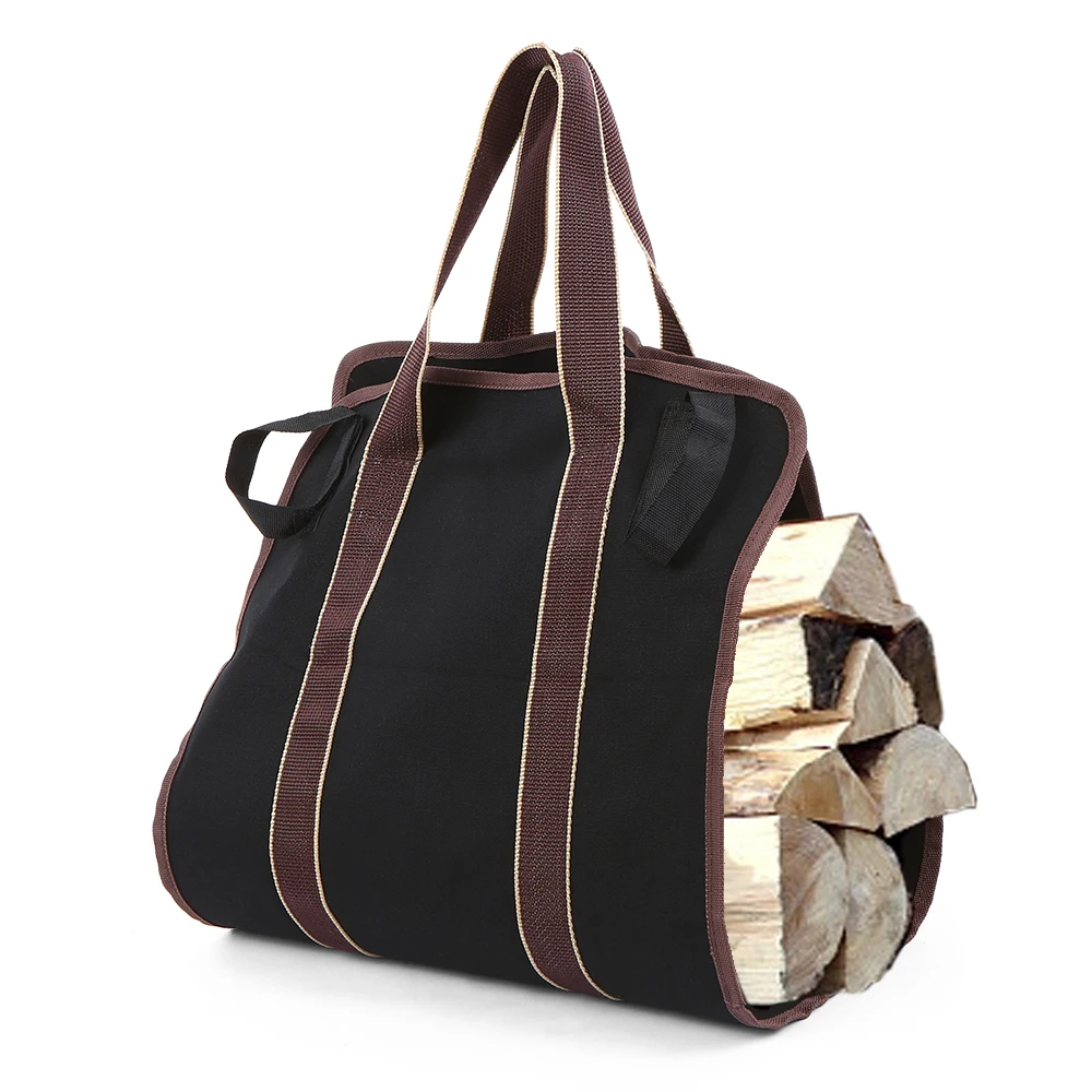 Firewood Log Carrier Bag Canvas Wood Tote Firewood Holder for