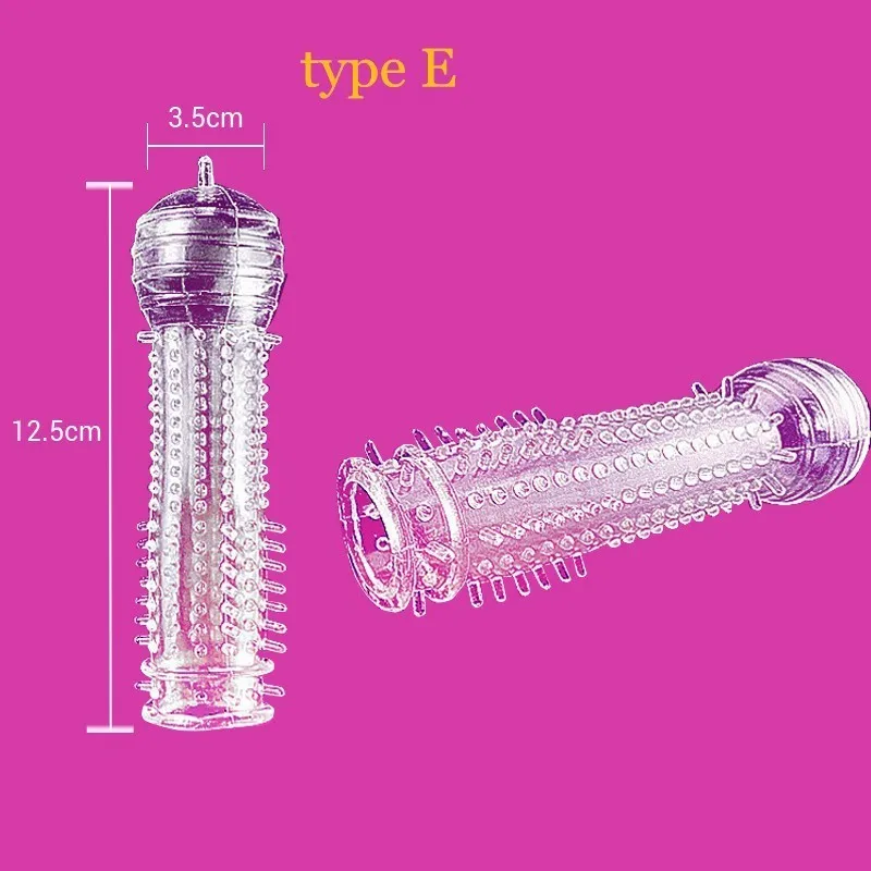 Spike Penis Sleeve Reusable Condoms Sex Toys for Men Delay Ejaculation G Spot Stimulation Safer Contraception