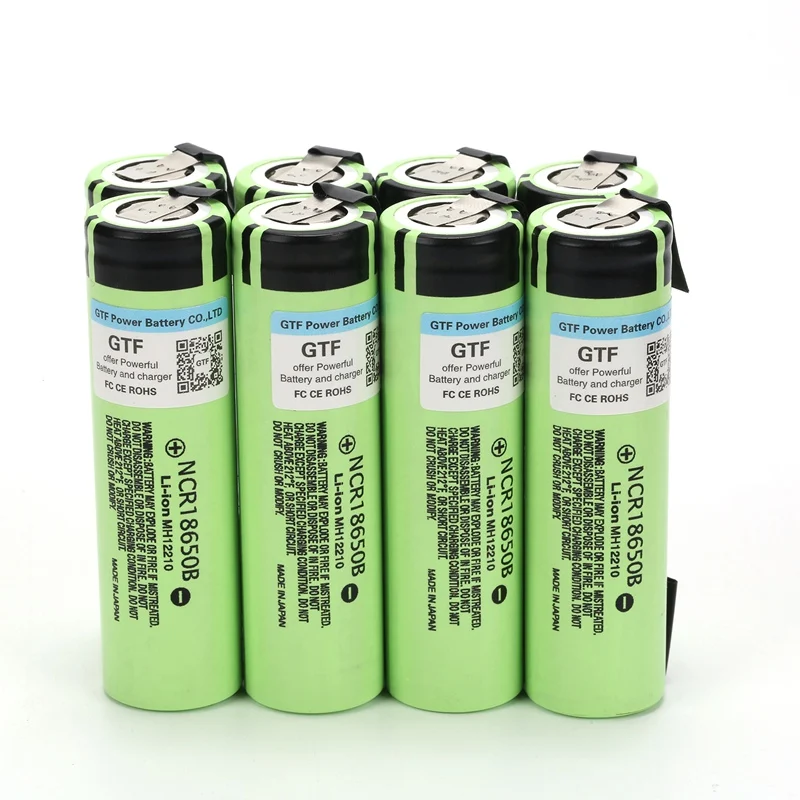 GTF NCR18650B 3,7 V 3400mAh литий-ионный аккумулятор 18650 перезаряжаемые литиевые батареи для фонарика батареи+ DIY никель