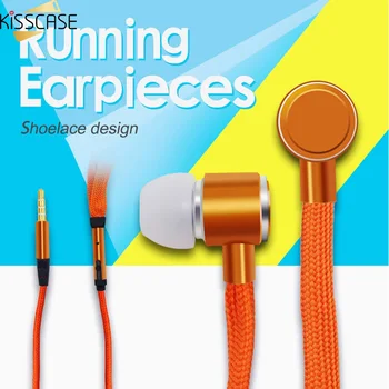 

KISSCASE Shoelace Wired Earphone For Huawei Stereo Earbuds With Dynamic Microphone Sports Music Headset Volume Contorl Headphone
