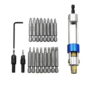 

20pcs/Set High Speed Steel Countersink Drill Tool Sets Double Dual Use Multi-Functional Air Screwdriver Converter