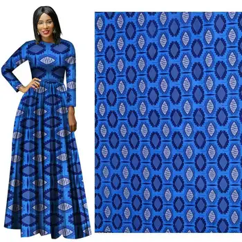 

2019 blue rectangle New poly-poly African batik printing manufacturers for clothing fabric wholesale african wax