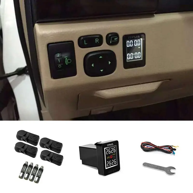 New Car TPMS Wireless Auto Tire Pressure Monitoring System With 4 Internal Anti-theft Sensors For Toyota U912-TJ Car Accessories