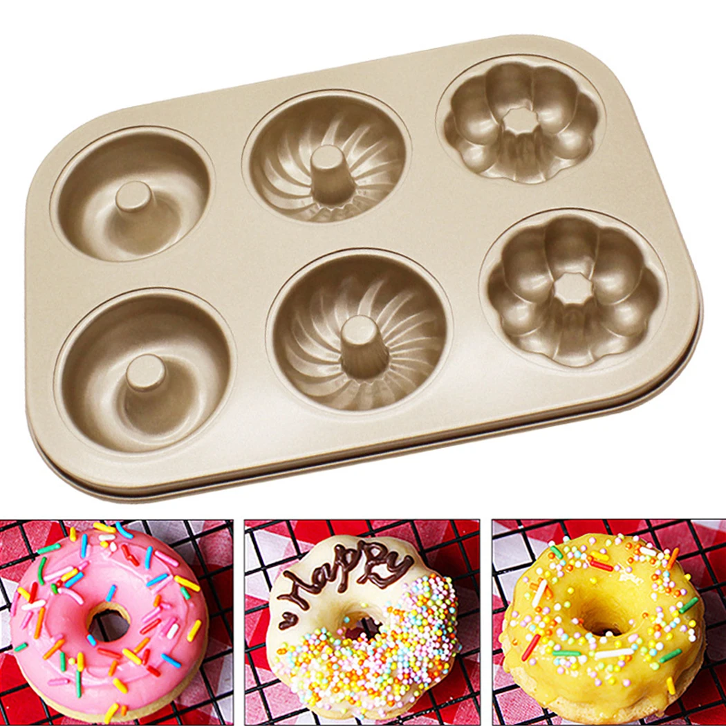 Creative 3 Patterns Donuts Mold Carbon Steel DIY Baking Pan Jelly