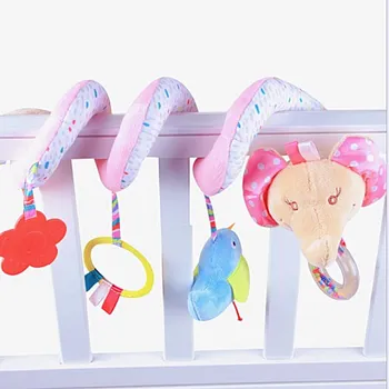 

Baby Infant Kid Early Learn Plush Animal Stroller Hanging Bell Play Toy Gift