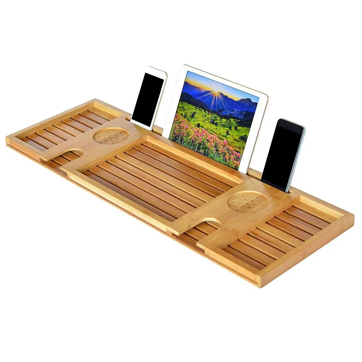 1Pc Wooden Handmade Bath Tray Bathroom Shelves Apply For Pad/Book/Tablet Home Bathrooms Accessories Bathtub Rack Stand Holder