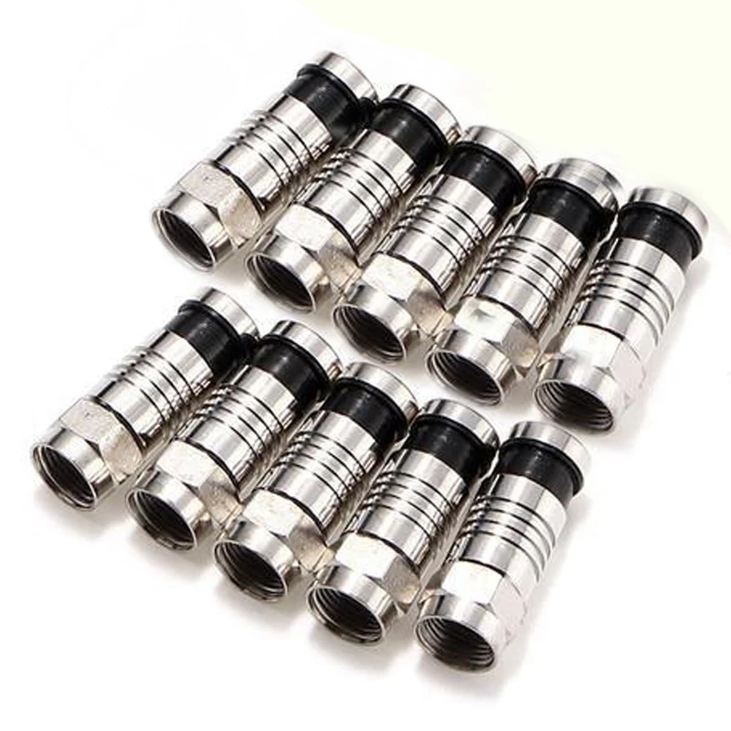 

Coax Compression Crimper F-Type Coaxial Cable Crimping Tool Pliers With 10Pcs Rg6 Connectors For Wire Stripping Pliers