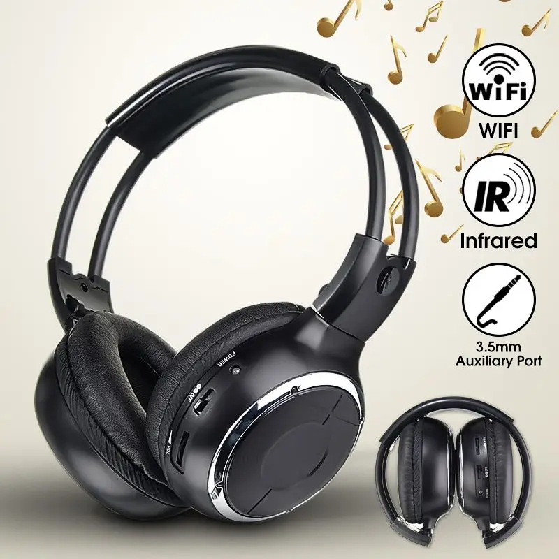 

3.5mm Jack Wireless bluetooth Foldable Stereo Headphone Gaming Headset IR2008 Two Channel Home computer / TV / CD ect