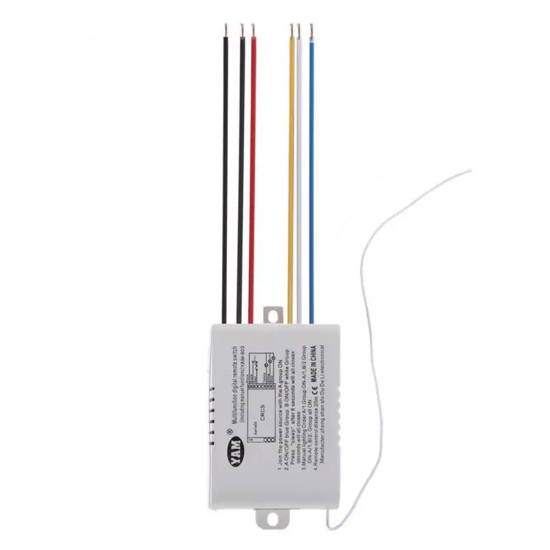 

3 Way Port ON/OFF 220V Lamp Light Digital Wireless Remote Control Switch