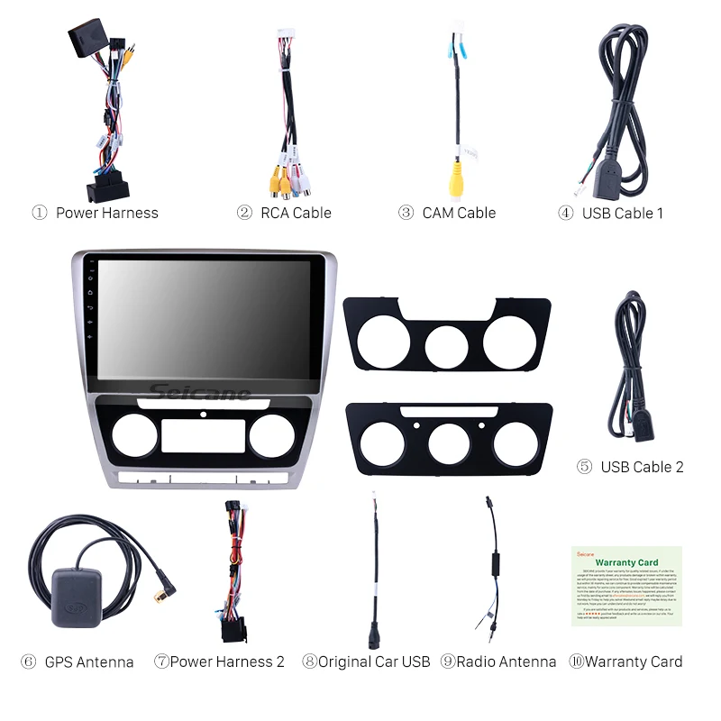 Flash Deal Seicane 10.1 inch Android 8.1 HD Touch Screen for Skoda Octavia 2007 2008 2009-2014 Radio GPS Bluetooth Head unit Mirror SWC 3