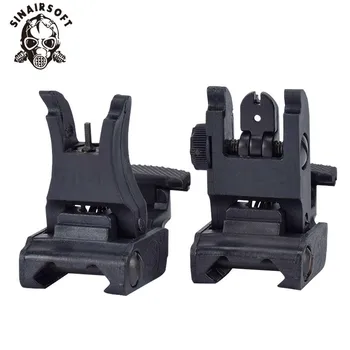 

Folding Tactical Flip up Sight Rear Front Sight Mount Transition Backup Iron Sight Rapid Rifle RTS For Paintball accessories