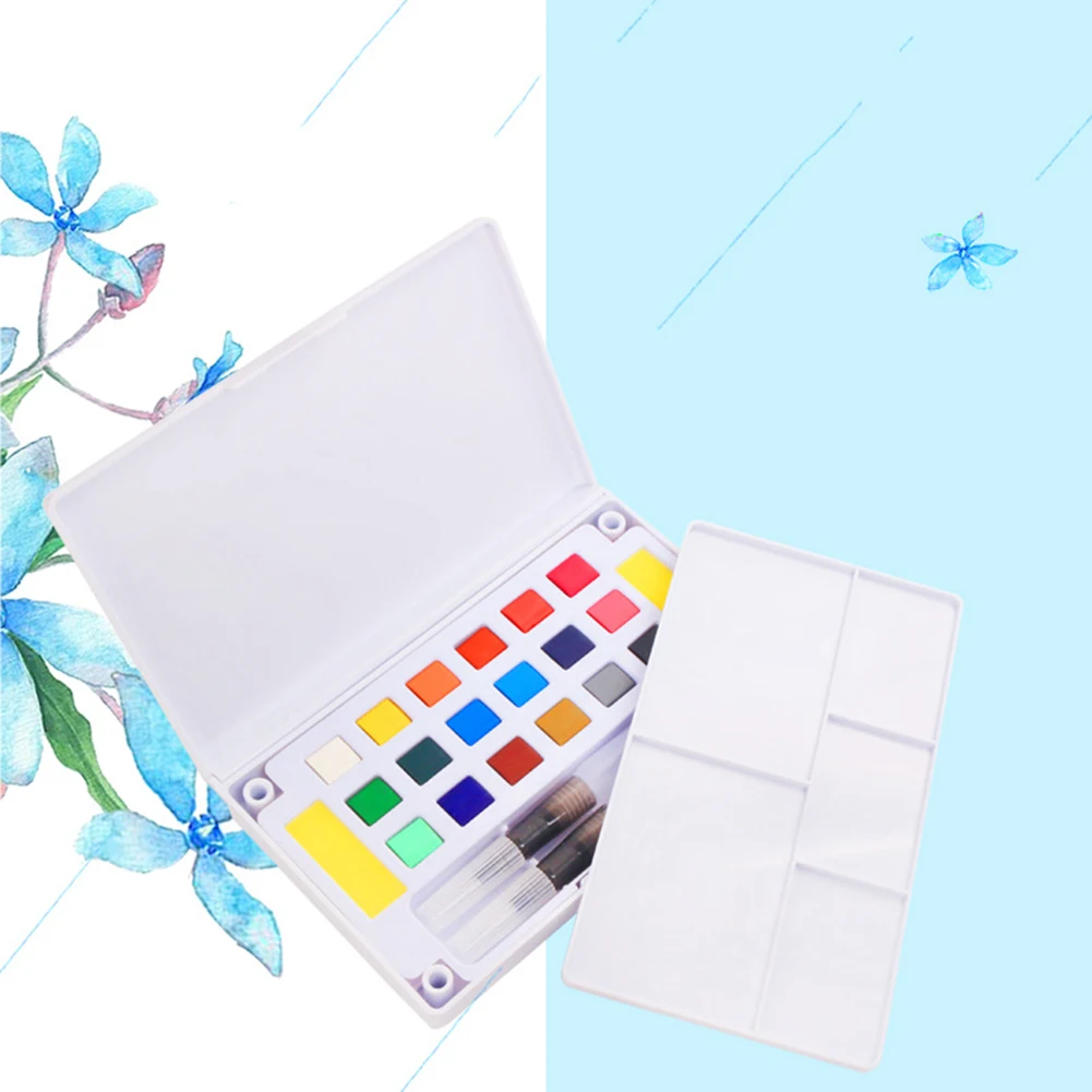 

12/18/24/36 Colors Compressed Paint Box Watercolor Solid Detachable Paint Set Travel Pigment With Brush Art Supplies Palette
