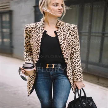 

Fashion Women Leopard Print Sexy Winter Warm Wind Coat Cardigan Long Coat