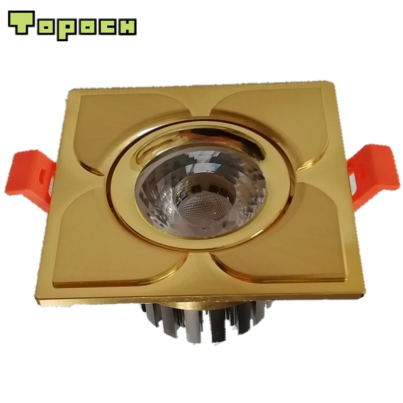 

Topoch COB LED Downlight 7W 4-Pack Bronze/Golden CNC Machining Aluminium Spring Clips Mount AC100-240V for Interior Lighting