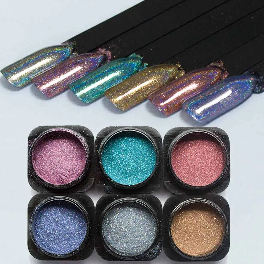 

1 Box Holographic Nail Powder Nail Art Holo Laser Acrylic Glitter Dust Chrome Pigment DIY Manicure Nail Art Decorations SF3056