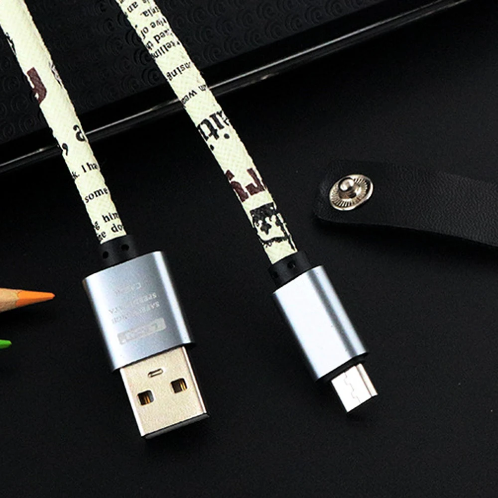

Leather Micro USB Cable type-C Data Cable 8 pin For iPh Fast Charge Cabel colorful for Huawei for Android Phone device Wire Cord