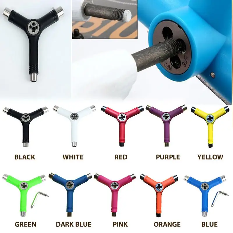

Skateboard Repair Kit Multifunctional Portable Skateboard T Tool Accessory with T Type Allen Key and L Type Wrench Screwdriver