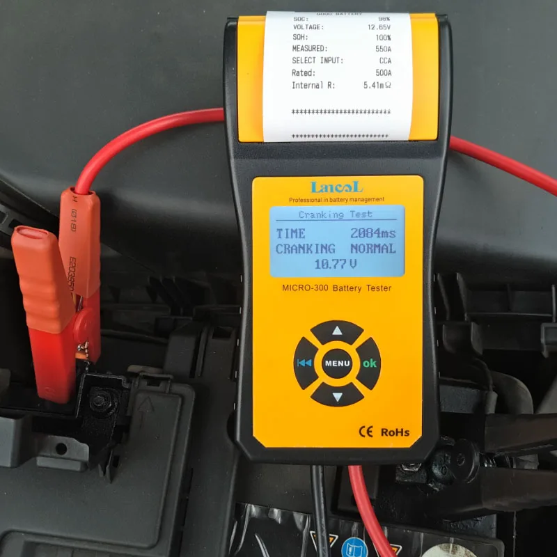 testeur de batterie de voiture Outil de test de cellule danalyseur de charge de batterie automobile Multilingue pour les voitures et les camions lourds Testeur de batterie 12V BT-360
