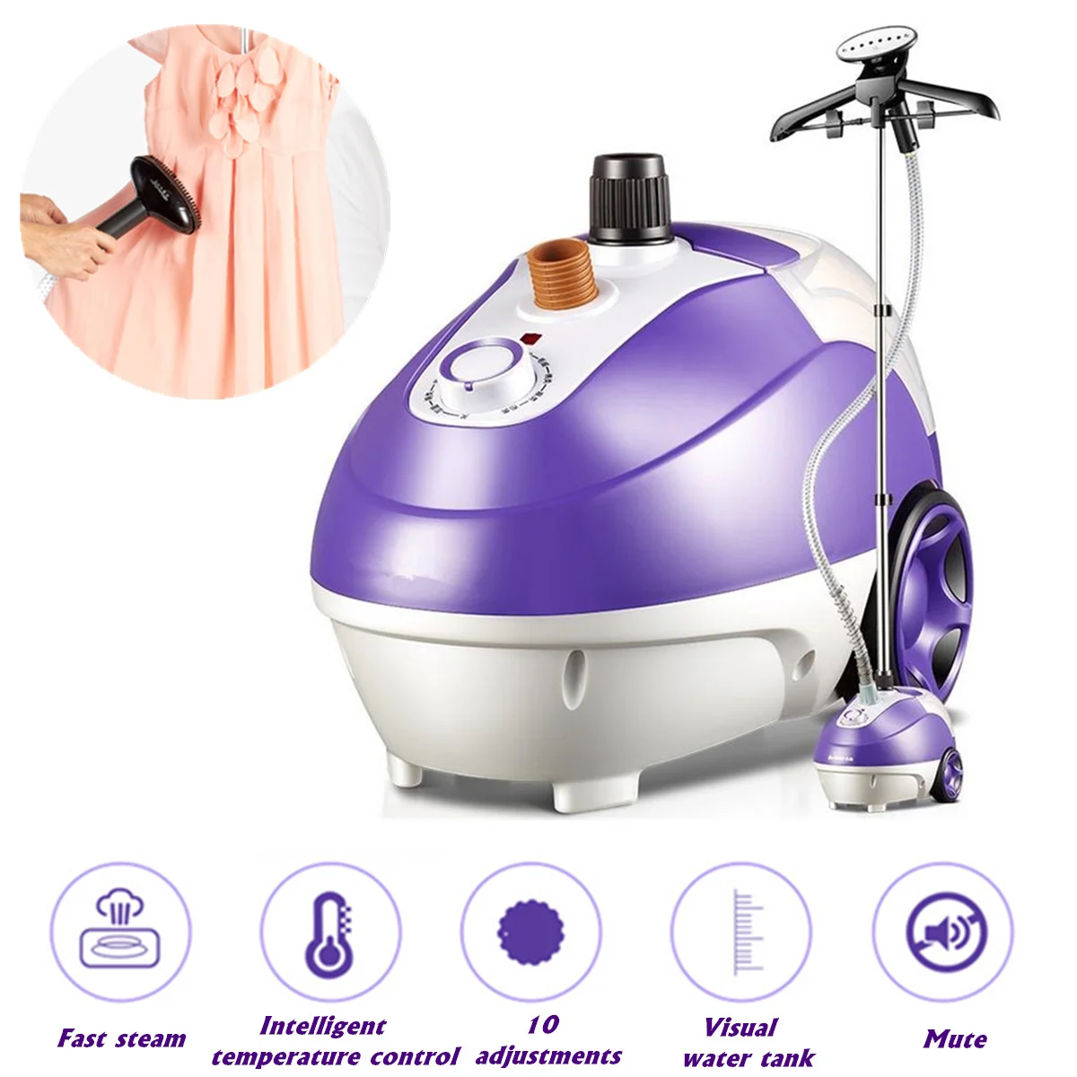 

1700ml 1800W 220V Water Tank Garment Steamers Household Fast Steam Up Iron Vertical Clothes Steam Generator Anti Dry Burnin