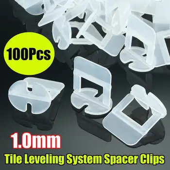 

100PCS 1/1.5/2/3mm Tile Leveling System Spacer Clips Wall Tiling Flooring Level Kit Tile Aids Transparent Base