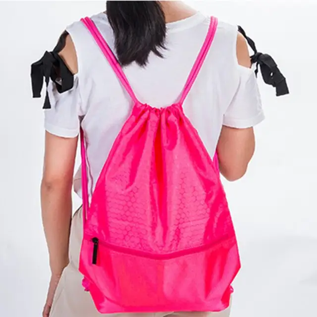 New Women Folding Drawstring Backpack Waterproof Wear resistant